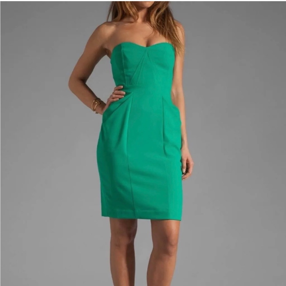 BCBG MAXAZRIA SIZE 4 Green Strapless Dress